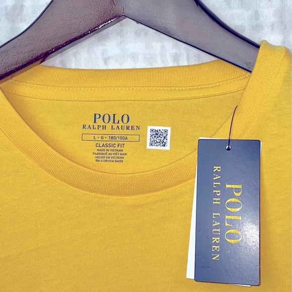 New Large Polo Ralph Lauren Yellow Spellout T-shirt - Picture 5 of 5